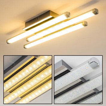 ISKUT Plafoniera LED Cromo, 3-Luci