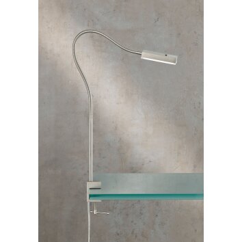 Fischer & Honsel  Raik Lampada con pinza LED Nichel opaco, 1-Luce, Sensori di movimento