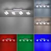 Leuchten-Direkt LOLAsmart-SABI Plafoniera LED Nichel opaco, 4-Luci, Telecomando, Cambia colore