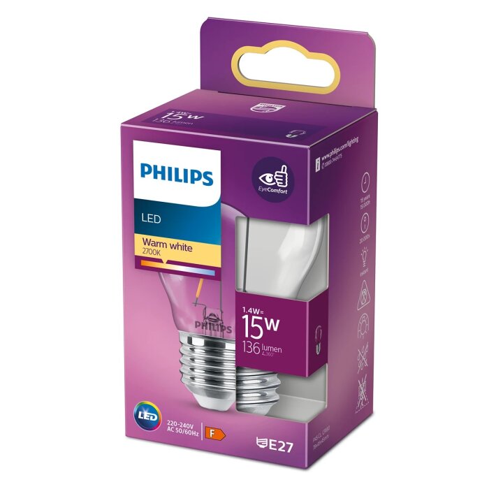 Philips LED E27 15 Watt 2700 Kelvin Lumen 8718699764258 |