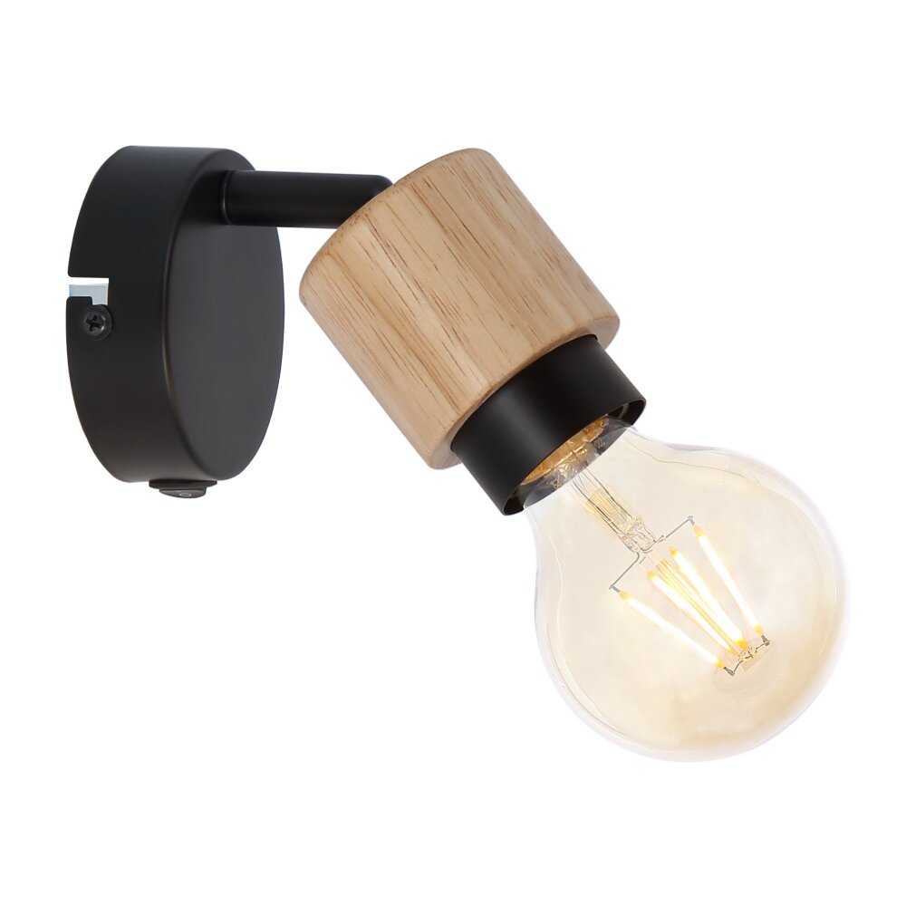 Globo JORNA faretto Legno chiaro, Nero, 1-Luce main product photo