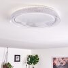 Fondaco Plafoniera LED Bianco, 1-Luce, Telecomando, Cambia colore