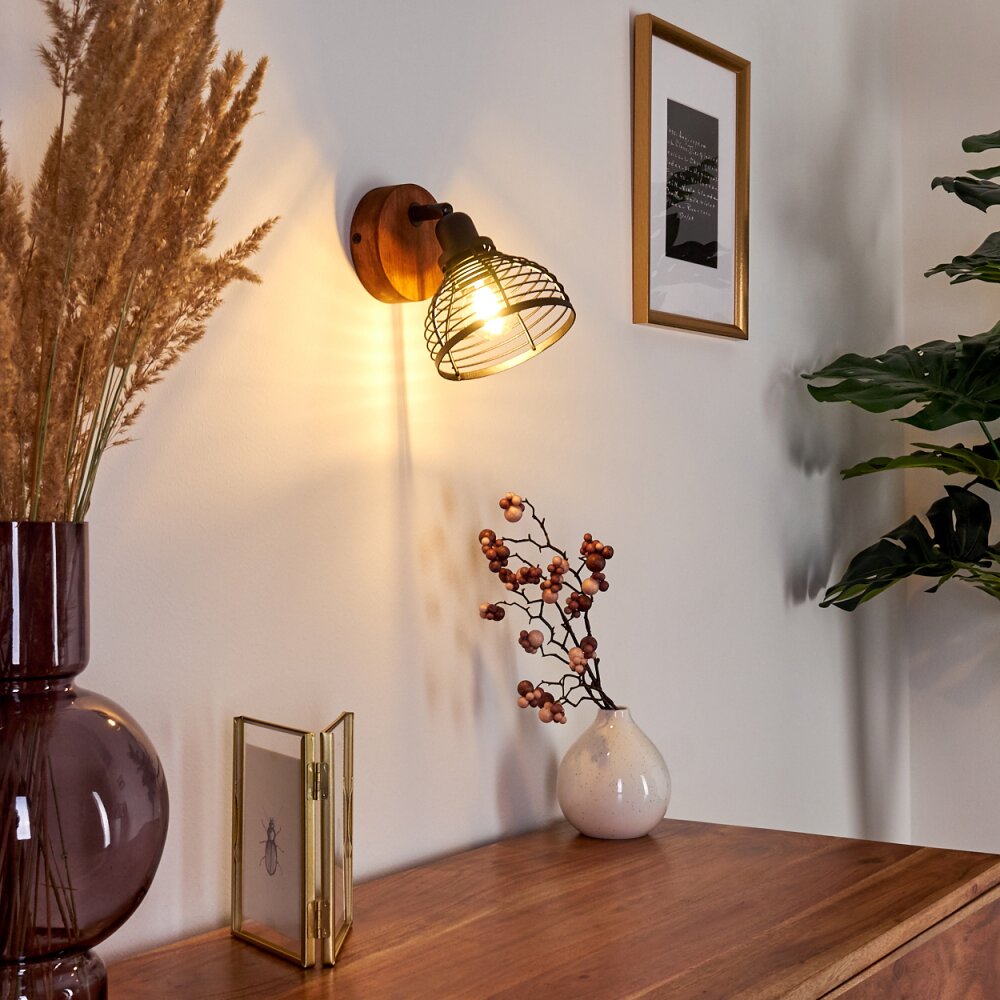 Omna Applique Legno scuro, Nero, 1-Luce main product photo