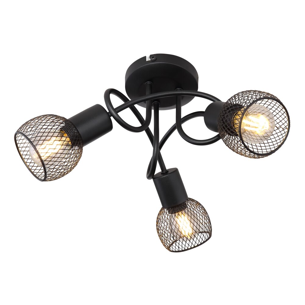 Globo FIASTRA Plafoniera Nero, 3-Luci main product photo