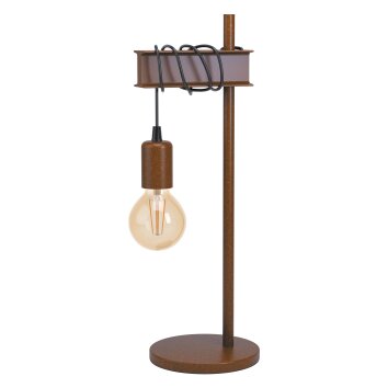 Eglo TOWNSHEND Lampada da tavolo Antichizzato, Marrone, Nero, 1-Luce