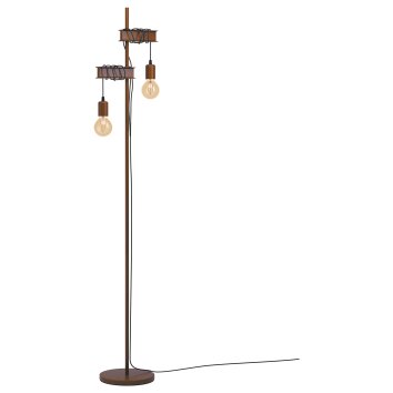 Eglo TOWNSHEND Lampada da terra Antichizzato, Marrone, Nero, 2-Luci