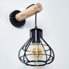 Gainesville Applique Legno chiaro, Nero, 1-Luce