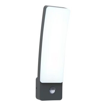 Lutec KIRA Applique da esterno LED Antracite, 1-Luce, Sensori di movimento