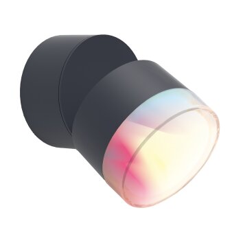 Lutec DROPSI Applique da esterno LED Antracite, 1-Luce, Cambia colore