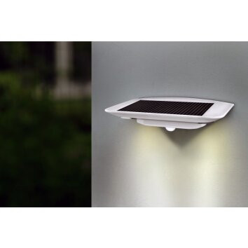 Lutec GHOST SOLAR Applique per esterno LED Argento, 1-Luce, Sensori di movimento