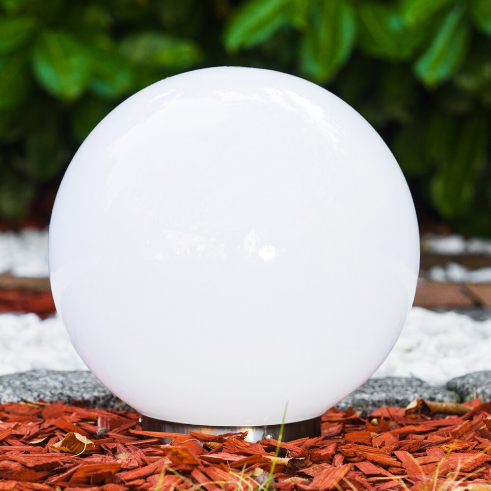 Lampada solare da esterno Globo LED in plastica nera con picchetto