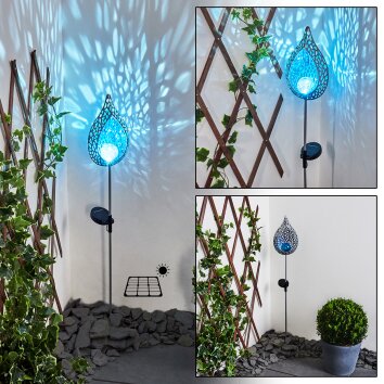 Rovinj Lampada solare LED Blu, Argento, 1-Luce