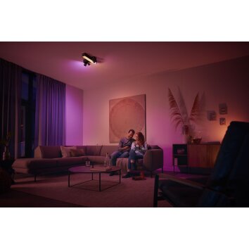Philips HUE Centris Plafoniera LED Nero, 3-Luci, Cambia colore