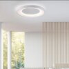 Leuchten Direkt ANIKA Plafoniera LED Bianco, 1-Luce, Telecomando