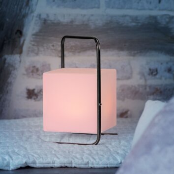Leuchten Direkt KENO Lampada da tavolo LED Nero, 1-Luce, Telecomando, Cambia colore