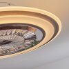 Terradura ventilatore da soffitto LED Cromo, Nero, Bianco, 1-Luce, Telecomando
