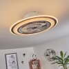 Terradura ventilatore da soffitto LED Cromo, Nero, Bianco, 1-Luce, Telecomando