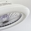 Piraeus ventilatore da soffitto LED Bianco, 1-Luce, Telecomando, Cambia colore