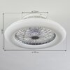 Piraeus ventilatore da soffitto LED Bianco, 1-Luce, Telecomando, Cambia colore