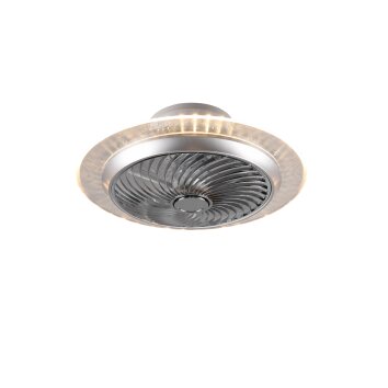 Reality Narvik Ventilatore LED Cromo, 1-Luce, Telecomando