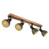 Globo LENNA Plafoniera Legno scuro, Nero, 4-Luci