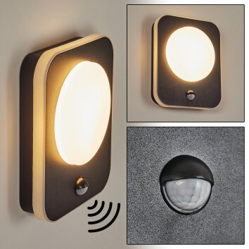 Haga Applique da esterno LED Nero, 1-Luce, Sensori di movimento