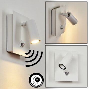 Saeter Applique da esterno LED Bianco, 1-Luce, Sensori di movimento