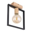 Globo DANIEL Plafoniera Legno chiaro, Nero, 1-Luce