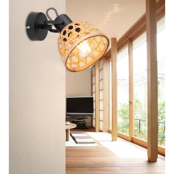 Globo WENNA Applique Nero, 1-Luce