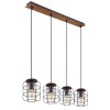 Globo WILLA Lampadario a sospensione Legno scuro, Nero, 4-Luci