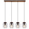 Globo WILLA Lampadario a sospensione Legno scuro, Nero, 4-Luci