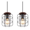 Globo WILLA Lampadario a sospensione Legno scuro, Nero, 4-Luci