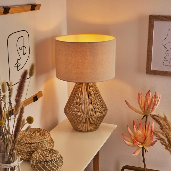 Canot Lampada da tavolo Marrone, Écru, 1-Luce