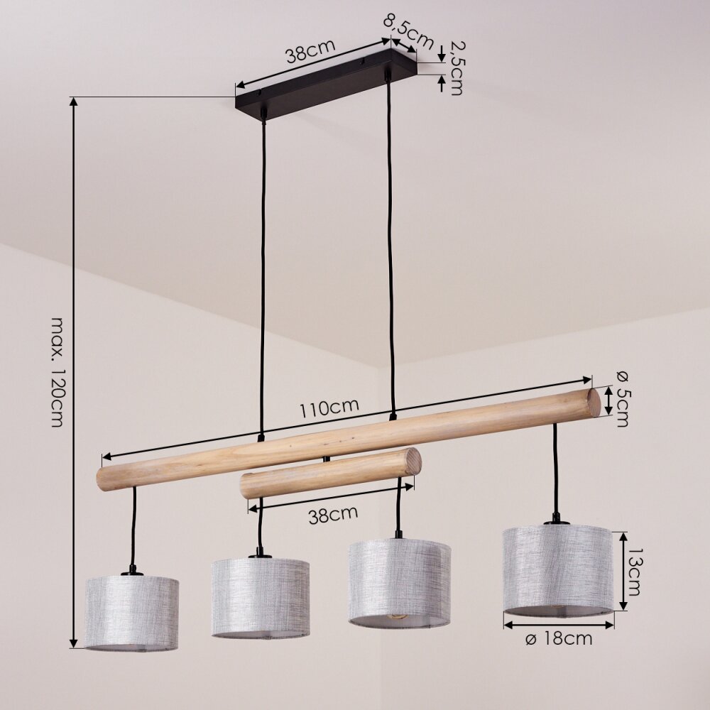 Bigandie Lampadario a sospensione Écru, Nero H3537398