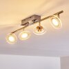 Marsen Plafoniera LED Nichel opaco, 4-Luci, Telecomando, Cambia colore