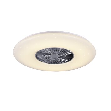 Reality Visby Ventilatore LED Cromo, 1-Luce, Telecomando