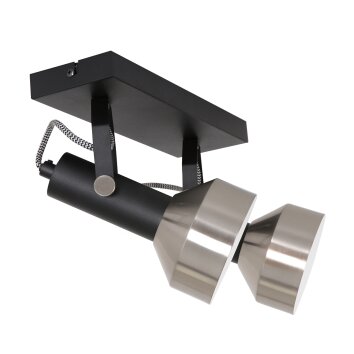 Steinhauer Acier Plafoniera Nero, 2-Luci
