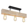Globo ADALIE Plafoniera Legno chiaro, Nero, 3-Luci