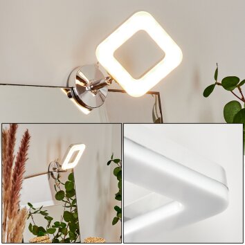 Morges Lampada da specchio LED Cromo, Bianco, 1-Luce