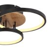 Globo SID Plafoniera LED Aspetto del legno, Nero, Bianco, 1-Luce