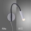 Paul Neuhaus PURE-GEMIN Applique LED Alluminio, Nero, 1-Luce