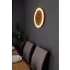 Luce Design MOON Applique LED Marrone, Aspetto del legno, Nero, 1-Luce