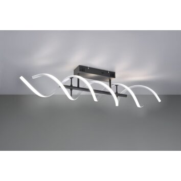 Trio Sequence Plafoniera LED Alluminio, Nero, 1-Luce