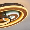 Xamontarupt Plafoniera LED Marrone, Aspetto del legno, Nero, 1-Luce, Telecomando