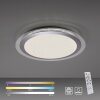 Leuchten-Direkt CYBA Plafoniera LED Argento, 2-Luci, Telecomando, Cambia colore