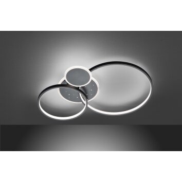 Wofi-Leuchten KIAH Plafoniera LED Nero, 1-Luce