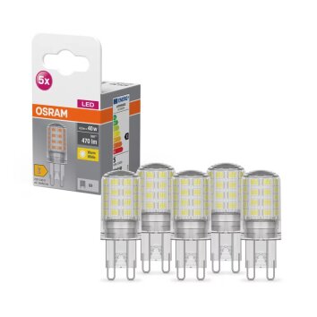 OSRAM LED BASE PIN set di 5 LED G9 4,2 watt 2700 Kelvin 470 lumen
