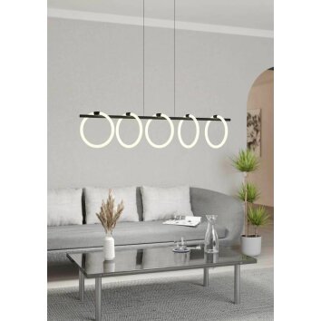 Eglo CARANACOA Lampadario a sospensione LED Nero, 5-Luci