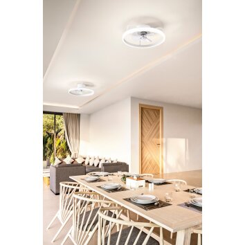 Fabas Luce Relais ventilatore da soffitto LED Bianco, 1-Luce