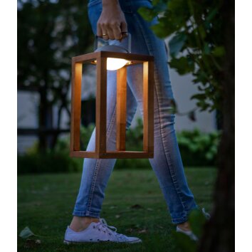 Fabas Luce Blend Lampada da tavolo LED Legno scuro, 1-Luce